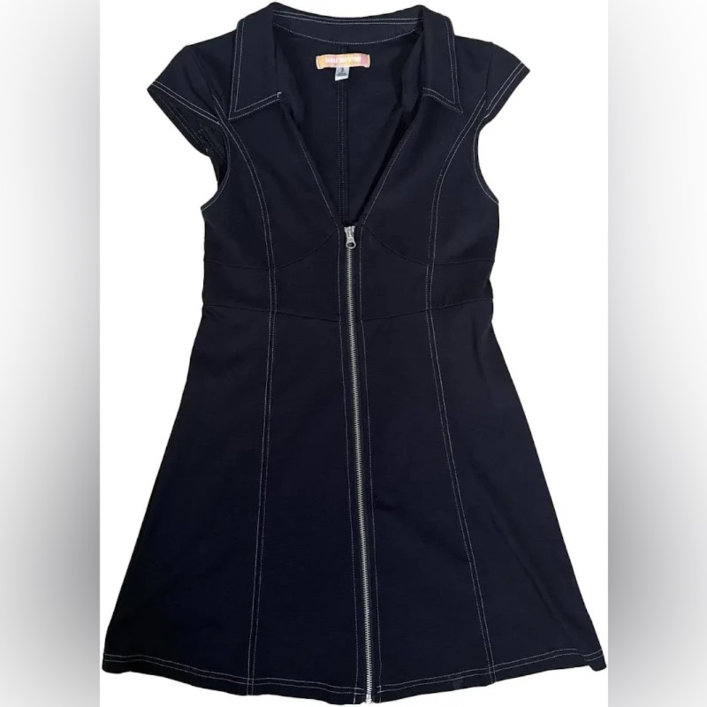 Urban Outfitters Black Zip Up Mini Dress